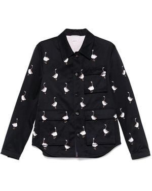 Thom Browne Embroidered-Motif Jacket - Black