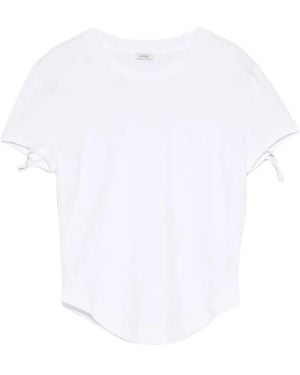 Covert Tie-Detail Curved-Hem T-Shirt - White