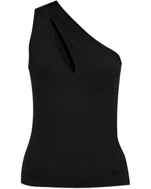 Amiri One-Shoulder Keyhole Top - Black