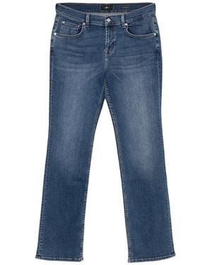 7 For All Mankind Jean Droit À Boutonnière - Bleu