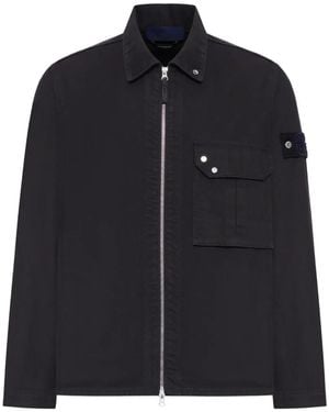 Stone Island 1200002 Light Bull Denim-Tc Overshirt - Black