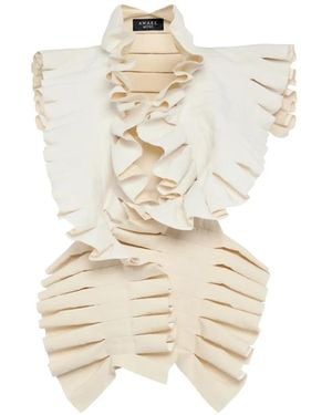 A.W.A.K.E. MODE Ruffled Top - White