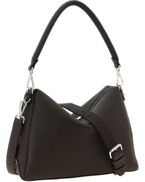 Fendi Leren Schoudertas Met Ff-Logo - Zwart