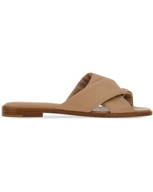 Ferragamo ノットディテール レザーサンダル - ブラウン