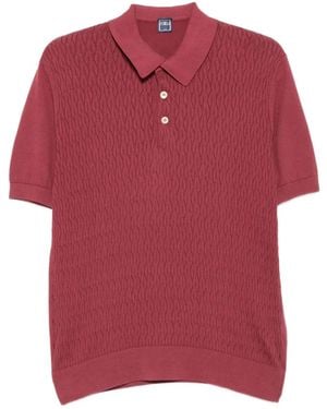 Fedeli Textured-Knit Short-Sleeve Polo Shirt