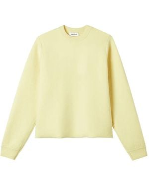 Enfold Ribbed-Trim Sweater - Yellow