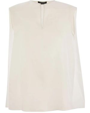 Fabiana Filippi Metallic-Trim Linen Top - Natural