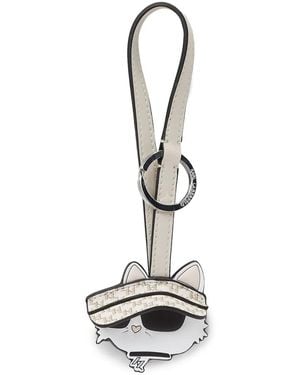 Karl Lagerfeld Ikon Choupette Keychain - White