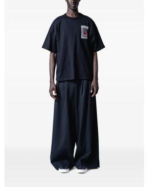 Yoshio Kubo Twist Pleated Wide-Leg Trousers - Blue