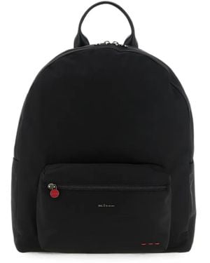 Kiton Mochila Con Placa Del Logo - Negro