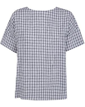 Apuntob Check-Pattern Short-Sleeve Shirt - Blue