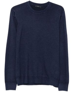 Fay Crew-Neck Long-Sleeve Jumper - Blue