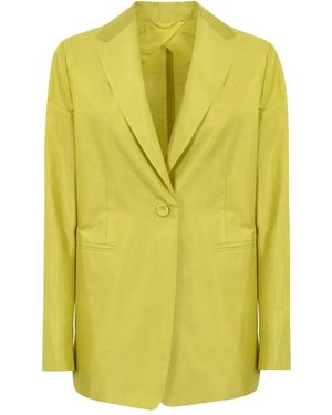 Max Mara Studio Single-Breasted Button Blazer - Yellow