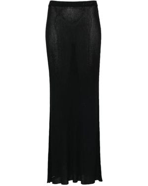Balenciaga Ribbed Maxi Skirt - Black