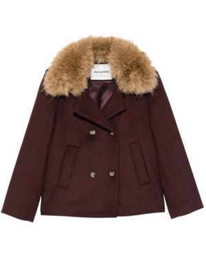 Ava Adore Double-Breasted Jacket - Brown