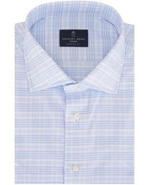 Emanuel Berg Yoga Checked Shirt - Blue