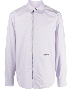 Helmut Lang Embroidered-Logo Cotton Shirt - Purple