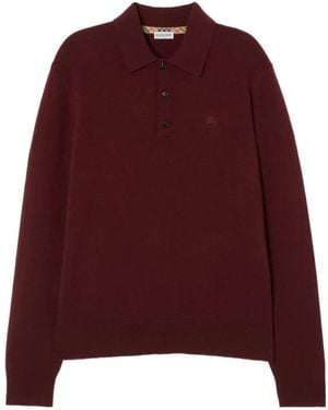 Burberry Polo Con Bordado Knight - Rojo