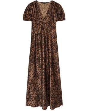 Rails Junia Puff-Sleeve Leopard Maxi Dress - Brown
