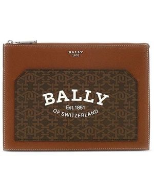 Bally Clutch Mit Logo-Print - Braun
