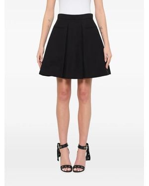 McQueen Pleated A-Line Skirt - Black