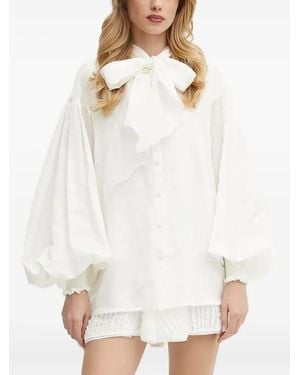 Charo Ruiz Bow-Detail Balloon-Sleeve Blouse - White