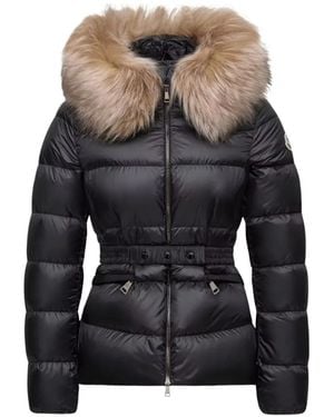 Moncler Boed Shearling-Trim Puffer Jacket - Black