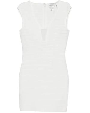 Hervé Léger Bella Bandage-Style Mini Dress - White