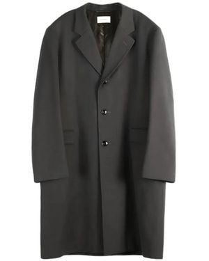 Lemaire Manteau Boutonné À Revers Crantés - Grey