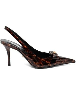 Versace 85Mm Gianni Pumps - Brown