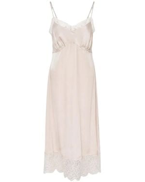Simone Rocha Lace-Trim Slip Midi Dress - White