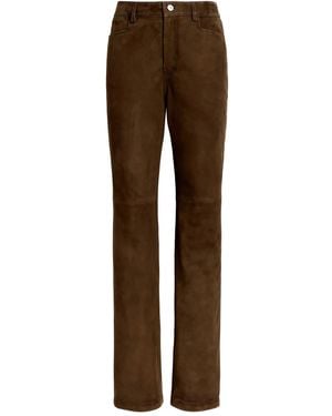 Proenza Schouler Suede Straight-Leg Pants - Brown