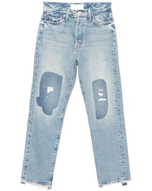 Mother High-Waisted Hiker Hover Chew Jeans - Blue