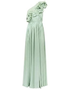 Ulla Johnson Ruffled One-Shoulder Silk Maxi Dress - Green