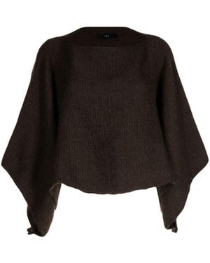 Voz Crew-Neck Alpaca Wool Cape - Black