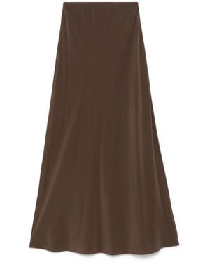 Matteau Falda Bias Midi - Marrón