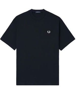 Fred Perry Embroidered-Logo Cotton T-Shirt - Blue
