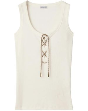 Burberry Adjustable-Drawcord Tank Top - Natural