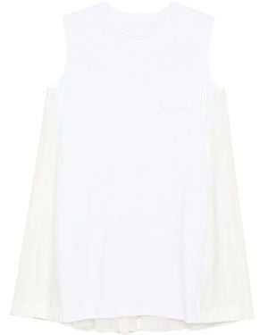 Sacai Cotton Mini Dress - White