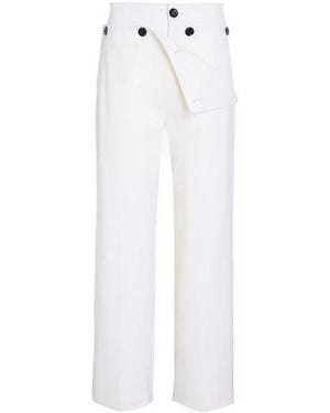 Proenza Schouler Oliver Pant In Wool Gabardine - White