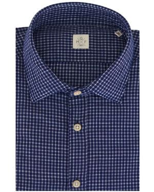 GMF 965 Check-Pattern Long-Sleeve Shirt - Blue