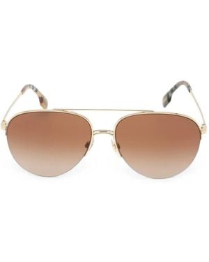 Burberry Ferry Pilot-Frame Sunglasses - Natural