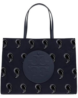 Tory Burch Bolso shopper Ella con motivo Double T - Azul