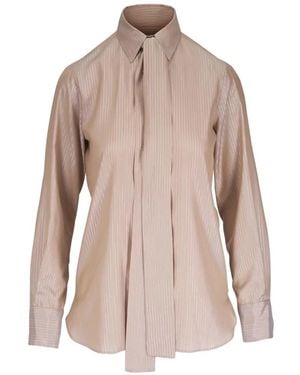 Kiton Pinstripe-Pattern Blouse - Pink
