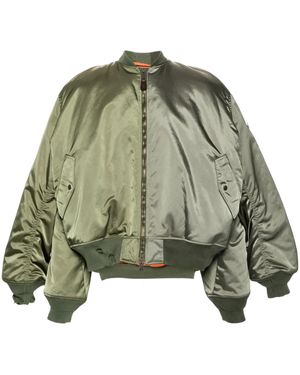 Balenciaga Double-Sleeves Bomber Jacket - Green