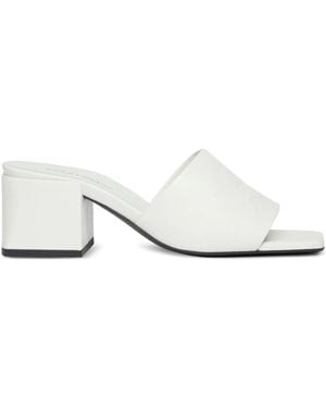 Courreges 55Mm Leather Block-Heel Sandals - White