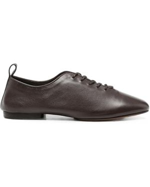 Soeur Lace-Up Leather Derby Shoes - Gray