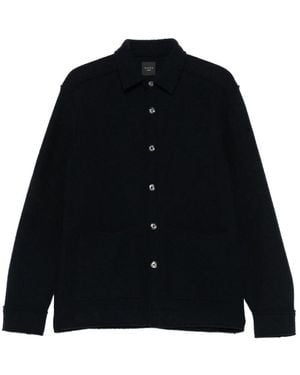 Xacus Wool Patch-Pocket Shirt - Black