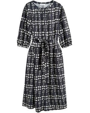 Chinti & Parker Queen Of Hearts Printed Belted Midi Dress - Black