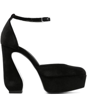 SI ROSSI 85Mm Velvet-Finish Sculpted-Heel Court Shoes - Black